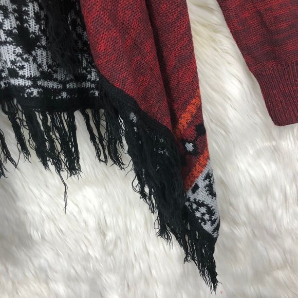 Women’s Southwesten, Aztec Cardigan w/Fringe, Long-Sleeved, Open Front, SZ S - Picture 4 of 7